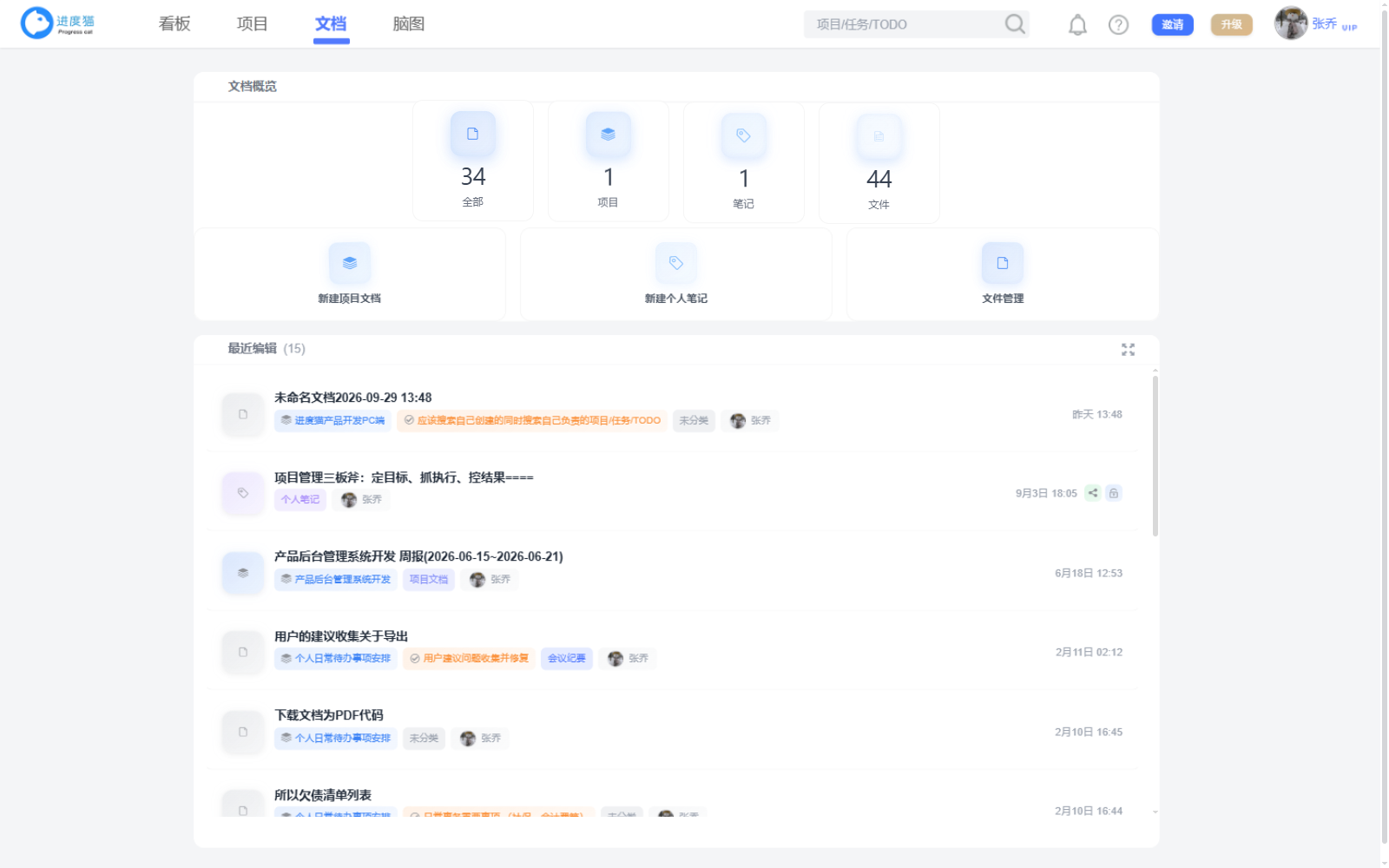 文档概览页